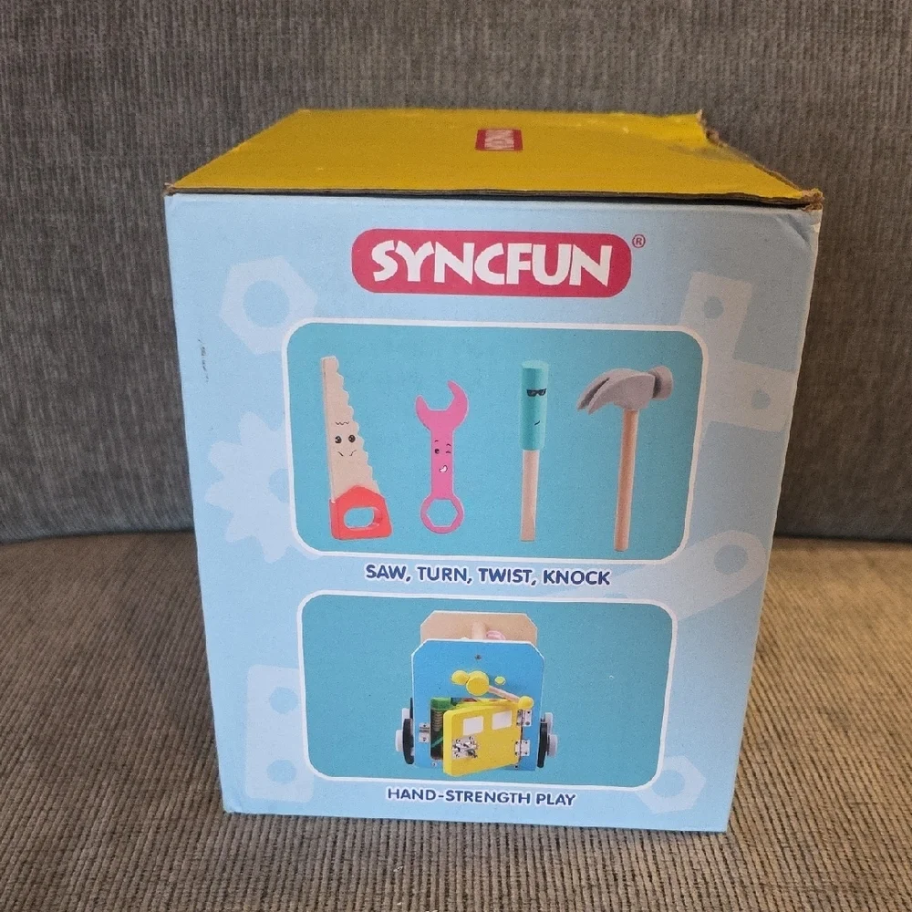 Versatile Wooden Tool Box‎ for Kids - Multicolor By Syncfun. New In Box.